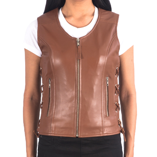 Women Motorbike Leather Vests